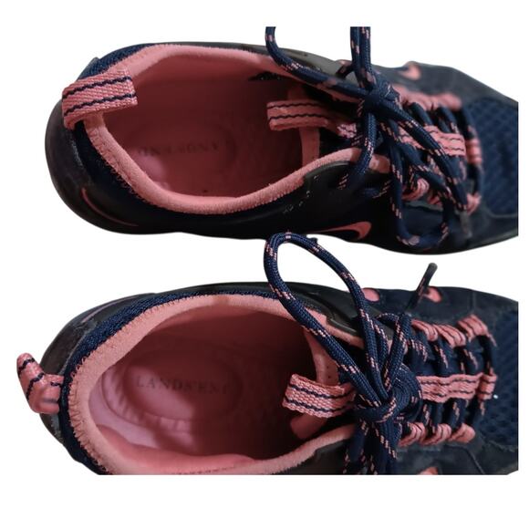 LANDS' END Cute‎ Sneakers 6.5 Blue Pink Suede Mesh Hiking Walking Comfort School - Picture 7 of 10